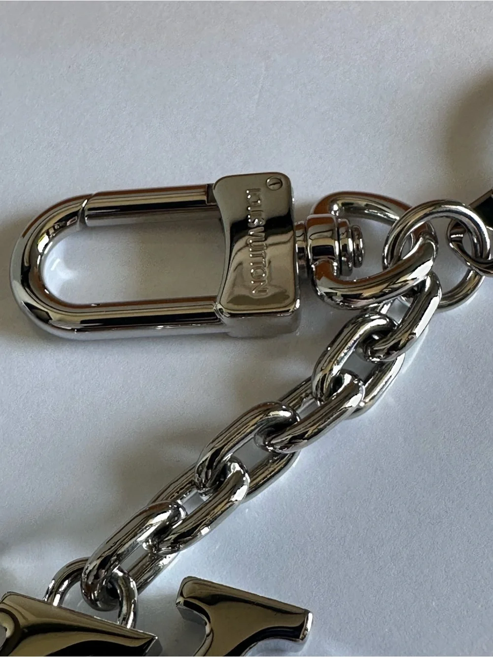 Louis Vuitton Porte-Clés Initiales LV Key Holder Silver M65071